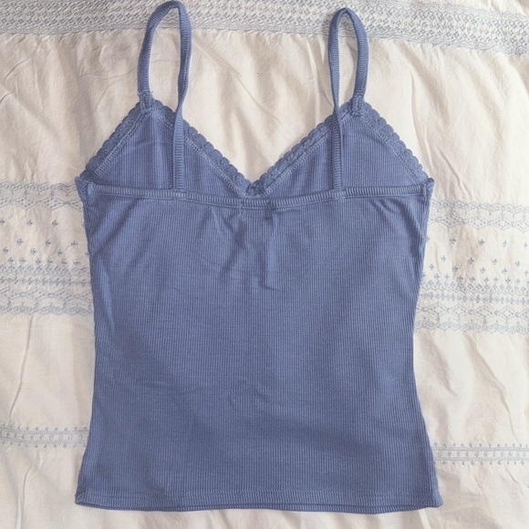 Tilly’s Seamless, Ribbed with Lace Trim Women’s Tank Top, Size Medium - Picture 2 of 11